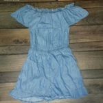 Gyönyörű vállra húzható puha farmer overáll, playsuit fotó