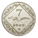 Magyarország, I. Ferenc 7 krajcár 1802 G VF+, 4.68g250 fotó