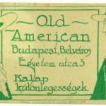 Köves jelzettel, reklámgrafika, "Old American Kalap különlegességek ", számolócédula, 7, 7x14, 1 cm.sz fotó