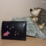 RADLEY ébenfekete valódi bőr, elegáns pénztárca, pinkszín kutyussal fotó