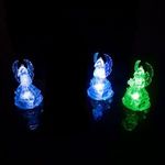 Karácsonyi karácsonyfadísz LED 3 darab akril angyal akasztóval - RGB - 8, 5 x 5 cm fotó
