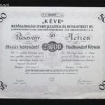 KÉVE Mezőgazdasági Iparfejlesztési és Hitelintézet részvény 50x500 korona 1923 fotó
