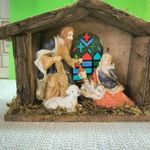 Betlehemi jászol karácsonyi dekoráció porcelán figurákkal eladó! fotó