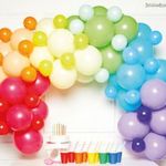 Színes Rainbow léggömb, lufi girland 78 db-os szett fotó