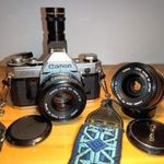 Tesztelt! Canon AE-1 váz FD 50mm F1.8 és 28mm f2.8 objektív fényképezőgép fotó
