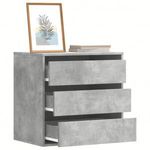 betonszürke szerelt fa fiókos sarokszekrény 60 x 41 x 58 cm fotó