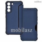 SAMSUNG Galaxy S22 5G (SM-S901), Notesz mobiltok, Karbon minta, Kék fotó