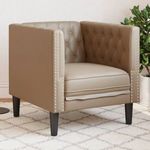 kávészínű műbőr Chesterfield kanapéfotel fotó