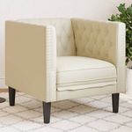 krémszínű műbőr Chesterfield kanapéfotel fotó