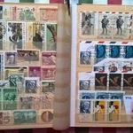 USA bélyegkivágások 10 drapp lapos/20 oldalas, A/5-ös korabeli bélyegalbumban fotó