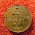 SZABADSÁGHARC 1 KRAJCÁR 1848 vjn. kiv+ fotó