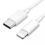 Prémium Adat- és Töltőkábel, Lightning/USB-C csatlakozó, 27W gyorstöltés, 1 méter, fehér színben fotó