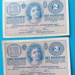 2x2 Korona 1914 évi C , sorszámközeli , hajtatlan , aUNC (fotók szerint). fotó