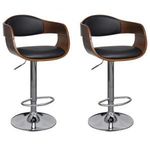 3052716 Bar Stools 2 pcs Black Bent Wood and Faux Leather (2x241053) fotó