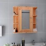 tölgyszínű MDF tükrös fürdőszobaszekrény 66 x 17 x 63 cm fotó