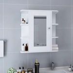 fehér MDF tükrös fürdőszobaszekrény 66 x 17 x 63 cm fotó