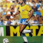 Junior Brazília dedikált óriás méretű poszter 58 x 46 cm. futball labda brazília VB fotó