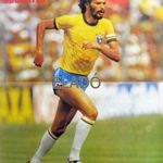Socrates Brazília dedikált óriás méretű poszter 58 x 46 cm. futball labda brazília VB fotó