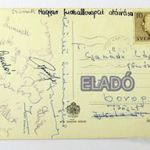 Aranycsapat képeslap Stockholmból a teljes csapat aláírásával. Labda futball foci dedikált Puskás fotó