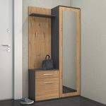 Riano Mix Duo előszobafal, 100x180x35 cm, antracit-tölgy fotó