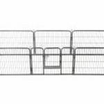 vidaXL fekete színű acél kutyakennel 8 panelből 60 x 80 cm fotó