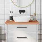 vidaXL tömör bükkfa fürdőszobai pult 80 x 40 x 4 cm fotó