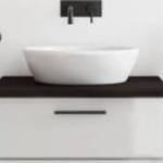 vidaXL sötétbarna kezelt tömör fa fürdőszobai pult 80x50x(2-4) cm fotó