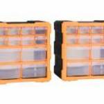 vidaXL 2 db többfiókos szervező 12 fiókkal 26, 5 x 16 x 26 cm fotó