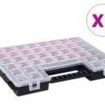 vidaXL 5 db műanyag tárolódoboz állítható elválasztókkal 385x283x50 mm fotó