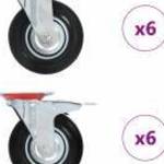 vidaXL 12 db önbeálló görgő 125 mm fotó