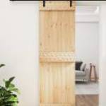 vidaXL tömör fenyőfa tolóajtó fémszerelék szettel 70 x 210 cm fotó