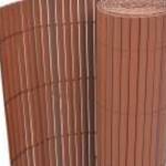 vidaXL barna kétoldalas PVC kerti kerítés 90 x 300 cm fotó