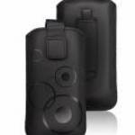 Forcell Deko fekete műbőr beledugós tok kör mintás Nokia E52 / 515 / Samsung S5610 / S5611 méret - O fotó