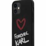 Apple iPhone 12 Mini KARL LAGERFELD KLHCP12SSLKRBK Liquid Silicon Hátlap - Fekete fotó