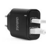 Delight Telefon töltő - 1db Type-C + 1db USB PD20W gyorstöltéssel, Fekete - DELIGHT fotó