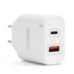 Delight Telefon töltő - 1db Type-C + 1db USB PD20W gyorstöltéssel, Fehér - DELIGHT fotó