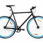 vidaXL fekete és kék örökhajtós kerékpár 700c 55 cm fotó
