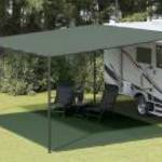 vidaXL sötétzöld HDPE sátorszőnyeg 400 x 500 cm fotó