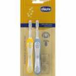 CHICCO gyermek fogkefe készlet Indigo-Mustard 6-36m, 2db fotó