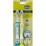 CHICCO Gyermek fogkefe készlet Tigris-Panda 3-6 éveseknek, 2 db fotó