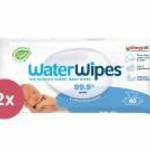 2x WATERWIPES Nedves törlőkendők, műanyagmentes 60 db ( 120 db ) fotó