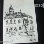 Élesdy ISTVÁN : Budapest BUDA Várnegyed TUSRAJZ RAJZ JELZETT ALÁÍRT 1971 fotó