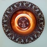 Retro vörösréz dísztál – LIGNIFER (1970-es évek) fotó