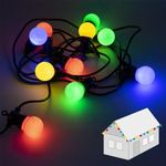 Karácsonyi színes gömbös égősor, 50 LED, 5 méter fotó