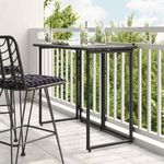 fekete polyrattan összecsukható kerti asztal 90x51x75 cm fotó