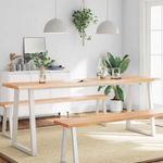világosbarna kezelt tömör asztallap 200x60x(2-4) cm fotó