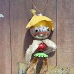 GABLONZ-ZSENÍLIA FIGURA - RETRO KARÁCSONYFADÍSZ ÜVEGBŐL !!! fotó