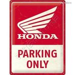 Retró Fém Tábla - Honda Parkoló Dombornyomott fotó