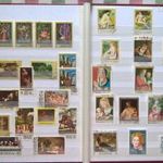 Festészet témájú bélyegek, A/4-es 6 hófehér lapos / 12 oldalas Briefmarken bélyegalbumban fotó