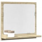 sonoma tölgy szerelt fa tükrös fürdőszobaszekrény 40x11x37 cm fotó